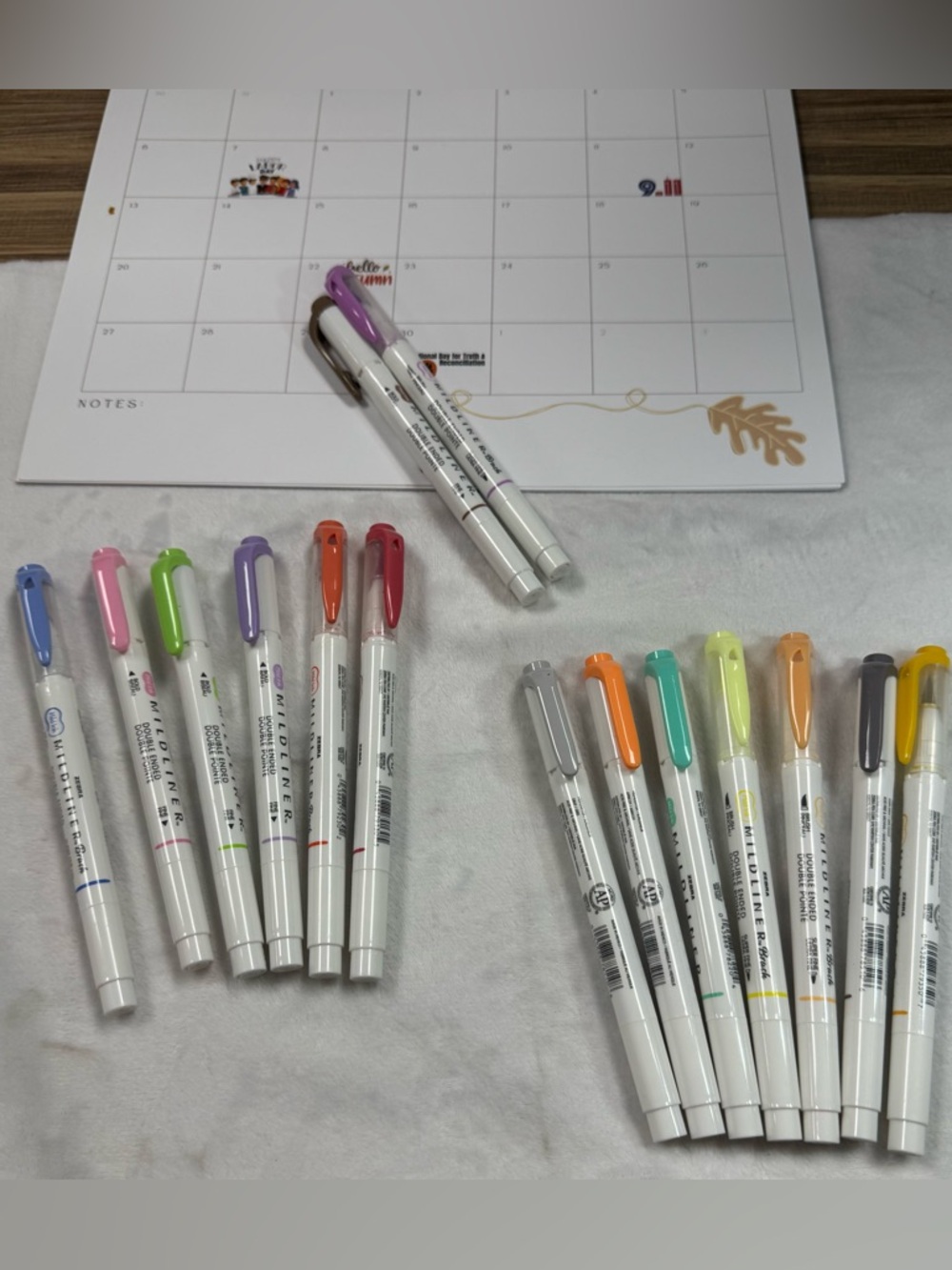 Zebra Mildliner 15pc Highlighter Set – Double Ended Brush & Chisel Tips w/ Case